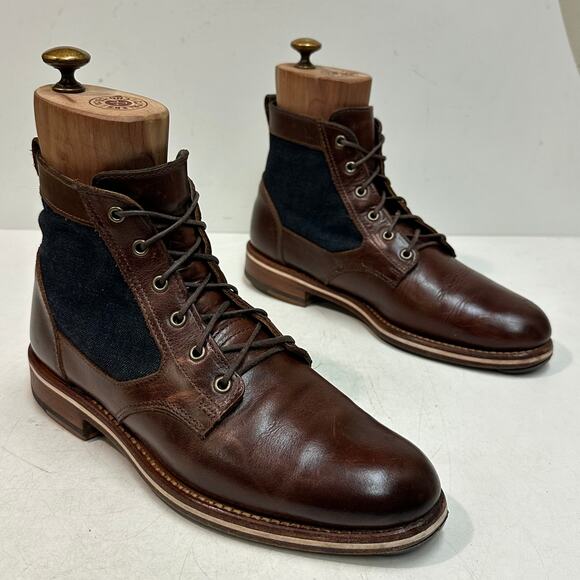 NEW HEELS Rancourt & Co. x Helm Sam Boot Ray-Ray Horween Cone Denim USA 7 D main image 12